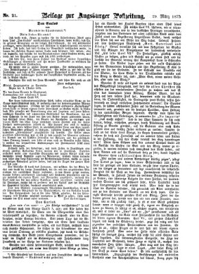 Augsburger Postzeitung. Beilage zur Augsburger Postzeitung (Augsburger Postzeitung) Montag 29. März 1875