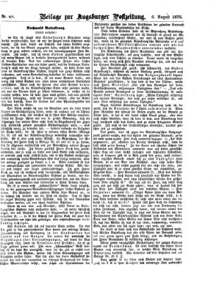 Augsburger Postzeitung. Beilage zur Augsburger Postzeitung (Augsburger Postzeitung) Freitag 6. August 1875