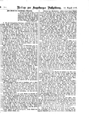 Augsburger Postzeitung. Beilage zur Augsburger Postzeitung (Augsburger Postzeitung) Freitag 20. August 1875