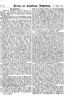 Augsburger Postzeitung. Beilage zur Augsburger Postzeitung (Augsburger Postzeitung) Freitag 10. September 1875