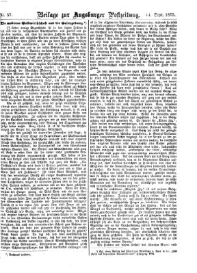 Augsburger Postzeitung. Beilage zur Augsburger Postzeitung (Augsburger Postzeitung) Dienstag 14. September 1875