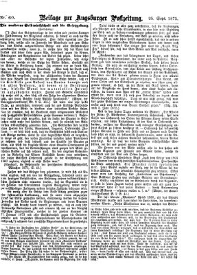 Augsburger Postzeitung. Beilage zur Augsburger Postzeitung (Augsburger Postzeitung) Samstag 25. September 1875