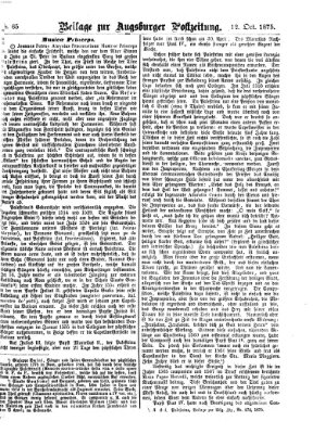 Augsburger Postzeitung. Beilage zur Augsburger Postzeitung (Augsburger Postzeitung) Dienstag 12. Oktober 1875