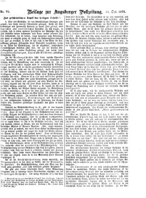 Augsburger Postzeitung. Beilage zur Augsburger Postzeitung (Augsburger Postzeitung) Sonntag 31. Oktober 1875