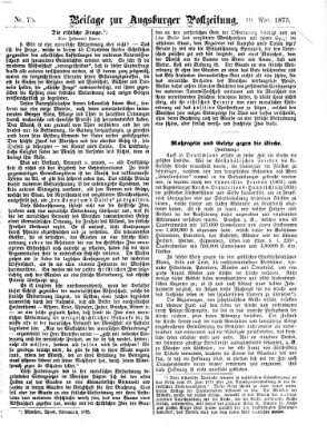 Augsburger Postzeitung. Beilage zur Augsburger Postzeitung (Augsburger Postzeitung) Freitag 19. November 1875