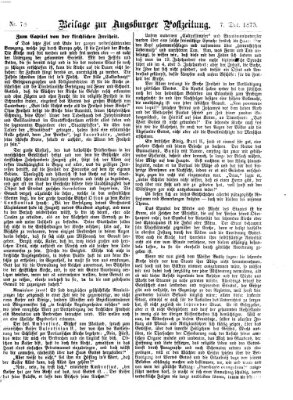 Augsburger Postzeitung. Beilage zur Augsburger Postzeitung (Augsburger Postzeitung) Dienstag 7. Dezember 1875