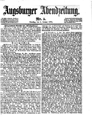 Augsburger Abendzeitung Dienstag 5. Januar 1875