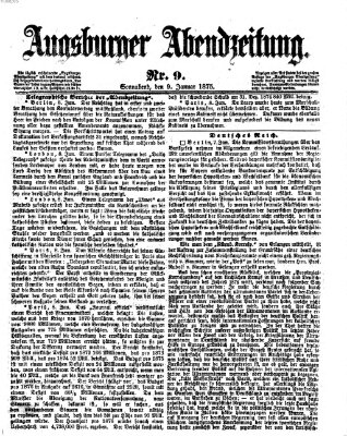 Augsburger Abendzeitung Samstag 9. Januar 1875