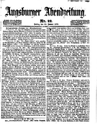 Augsburger Abendzeitung Freitag 22. Januar 1875