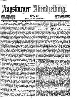 Augsburger Abendzeitung Freitag 29. Januar 1875