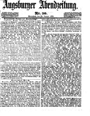 Augsburger Abendzeitung Samstag 30. Januar 1875