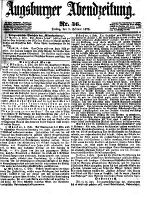 Augsburger Abendzeitung Freitag 5. Februar 1875