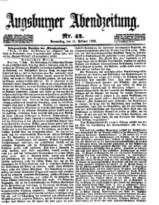 Augsburger Abendzeitung Donnerstag 11. Februar 1875