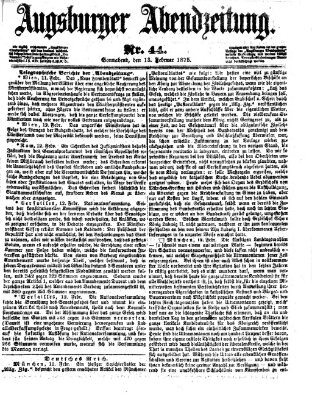 Augsburger Abendzeitung Samstag 13. Februar 1875