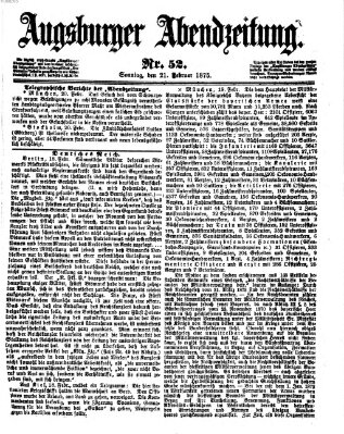 Augsburger Abendzeitung Sonntag 21. Februar 1875