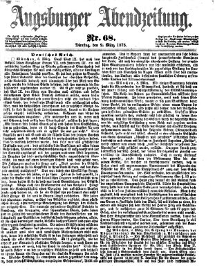 Augsburger Abendzeitung Dienstag 9. März 1875