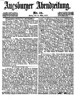 Augsburger Abendzeitung Freitag 12. März 1875