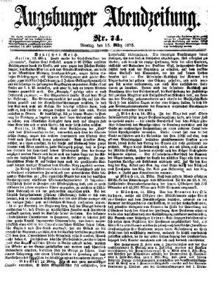 Augsburger Abendzeitung Montag 15. März 1875