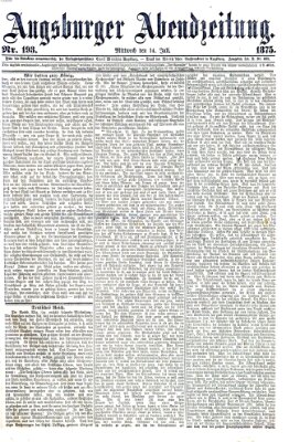 Augsburger Abendzeitung Mittwoch 14. Juli 1875