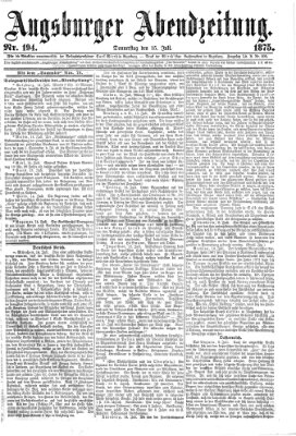 Augsburger Abendzeitung Donnerstag 15. Juli 1875