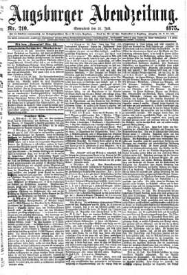 Augsburger Abendzeitung Samstag 31. Juli 1875