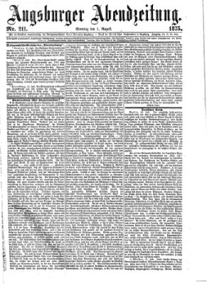 Augsburger Abendzeitung Sonntag 1. August 1875