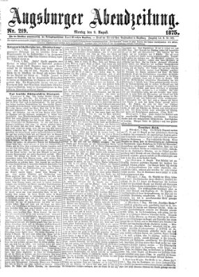 Augsburger Abendzeitung Montag 9. August 1875