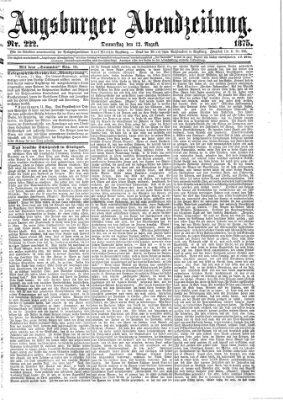 Augsburger Abendzeitung Donnerstag 12. August 1875