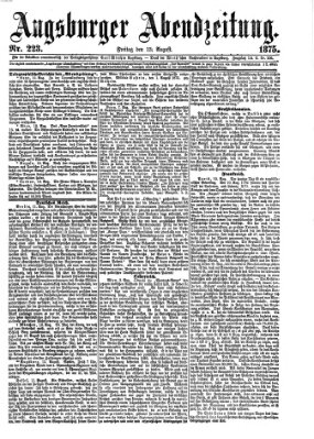 Augsburger Abendzeitung Freitag 13. August 1875