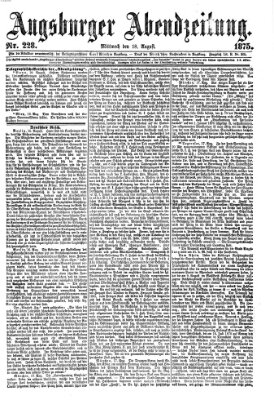 Augsburger Abendzeitung Mittwoch 18. August 1875