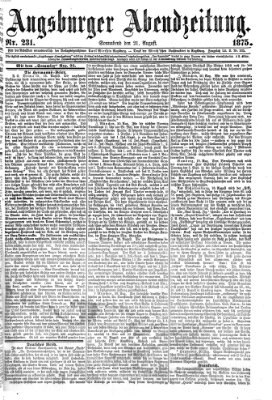 Augsburger Abendzeitung Samstag 21. August 1875