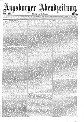 Augsburger Abendzeitung Montag 23. August 1875