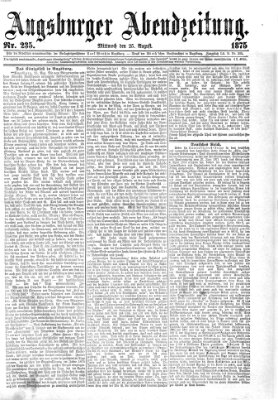 Augsburger Abendzeitung Mittwoch 25. August 1875