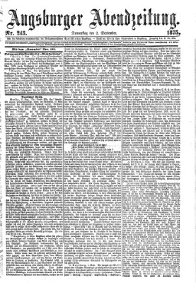 Augsburger Abendzeitung Donnerstag 2. September 1875