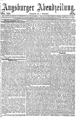 Augsburger Abendzeitung Samstag 4. September 1875