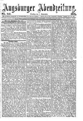 Augsburger Abendzeitung Dienstag 7. September 1875