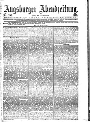 Augsburger Abendzeitung Freitag 10. September 1875