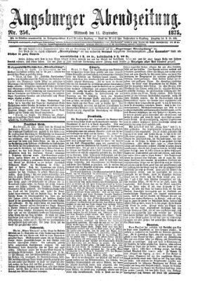 Augsburger Abendzeitung Mittwoch 15. September 1875