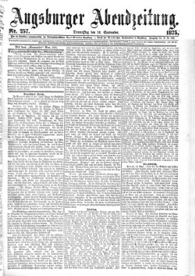 Augsburger Abendzeitung Donnerstag 16. September 1875