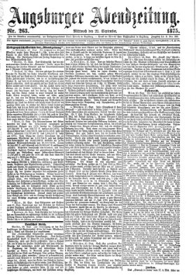 Augsburger Abendzeitung Mittwoch 22. September 1875