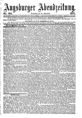 Augsburger Abendzeitung Donnerstag 23. September 1875