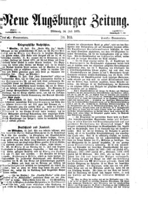 Neue Augsburger Zeitung Mittwoch 14. Juli 1875