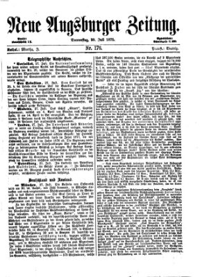 Neue Augsburger Zeitung Donnerstag 29. Juli 1875