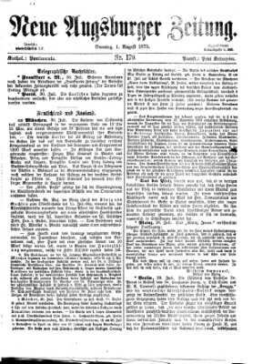 Neue Augsburger Zeitung Sonntag 1. August 1875