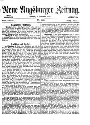 Neue Augsburger Zeitung Samstag 4. September 1875