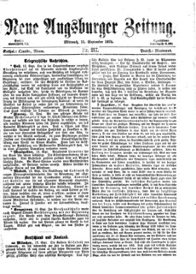 Neue Augsburger Zeitung Mittwoch 15. September 1875