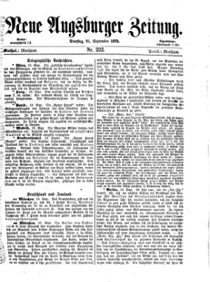 Neue Augsburger Zeitung Dienstag 21. September 1875