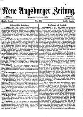 Neue Augsburger Zeitung Donnerstag 7. Oktober 1875