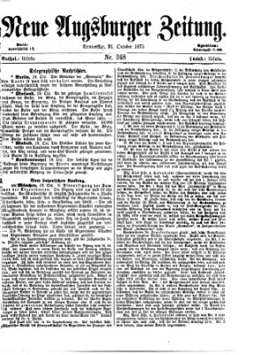 Neue Augsburger Zeitung Donnerstag 21. Oktober 1875