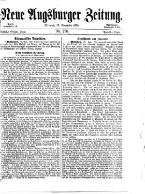 Neue Augsburger Zeitung Mittwoch 17. November 1875